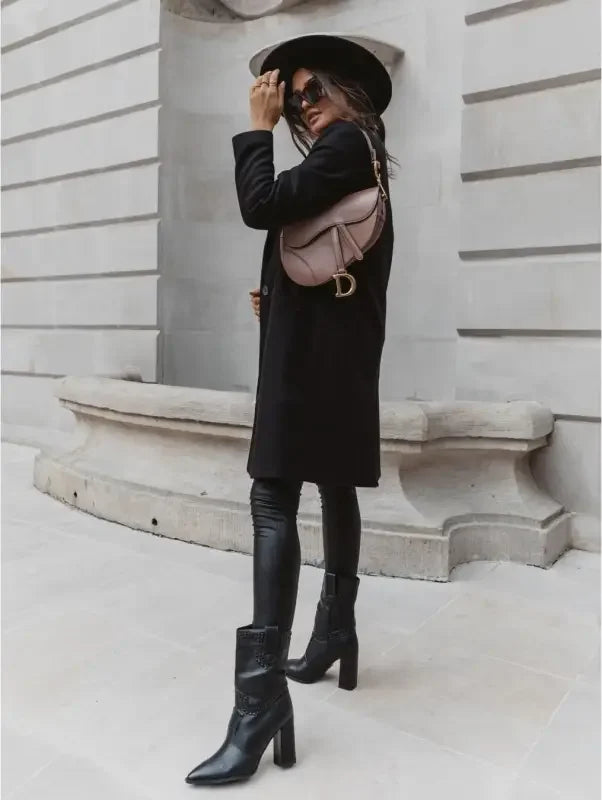 Woolen Medium-Length Coat | Fashionsarah.com