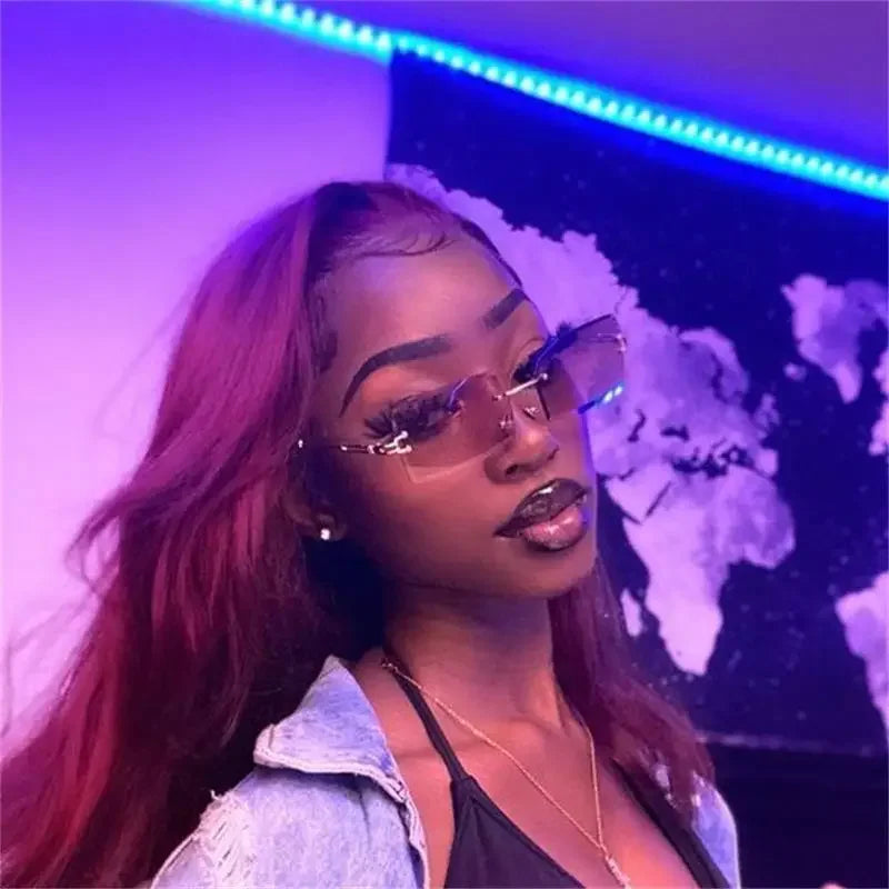 Rimless Rectangle Sunglasses | Fashionsarah.com