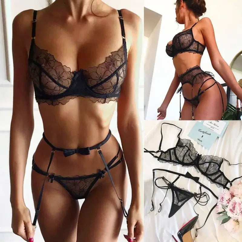 Exquisite Lingerie With Garter Set | Fashionsarah.com