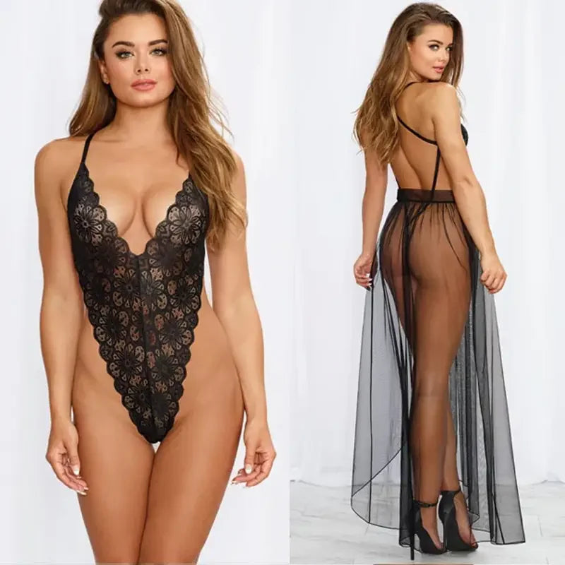 Backless Bodysuit+Mesh Cover Up | Fashionsarah.com