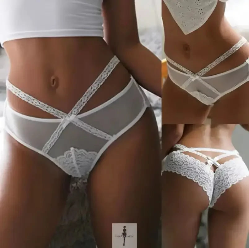 Fashionsarah.com Fashionsarah.com Lace Trim Cutout Bowknot Panty