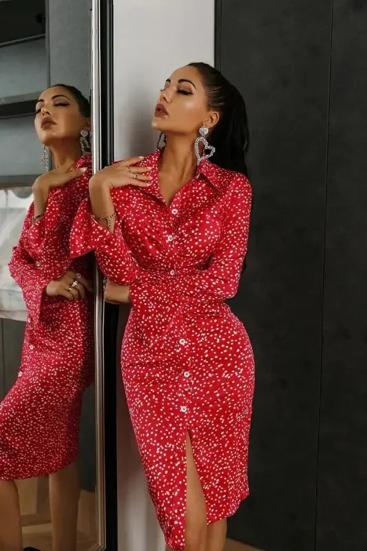 Fashionsarah.com Polka dot Satin dress