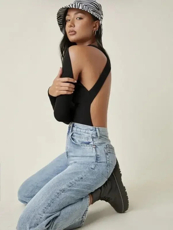 Cross Back Bodysuit | Fashionsarah.com