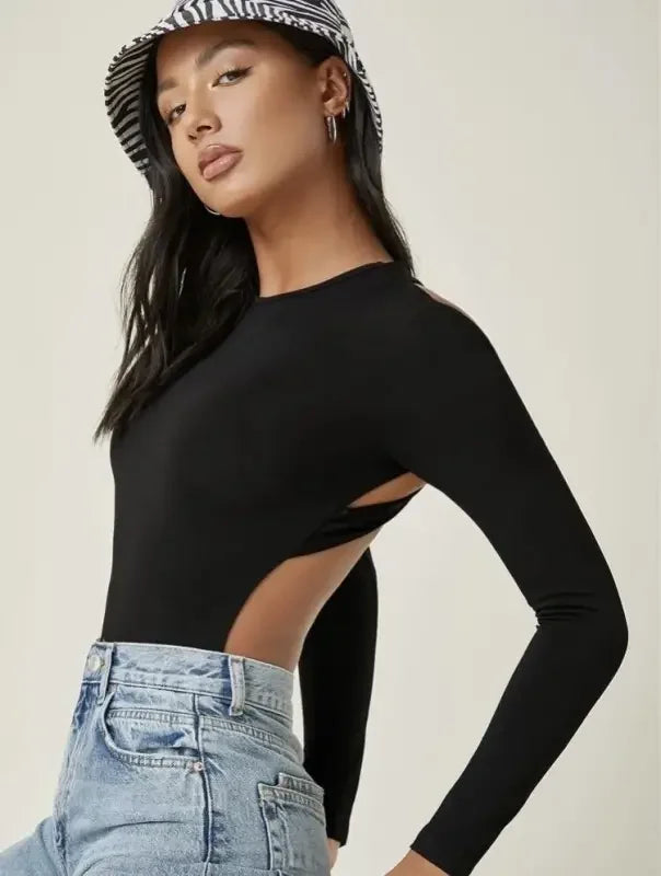 Cross Back Bodysuit | Fashionsarah.com