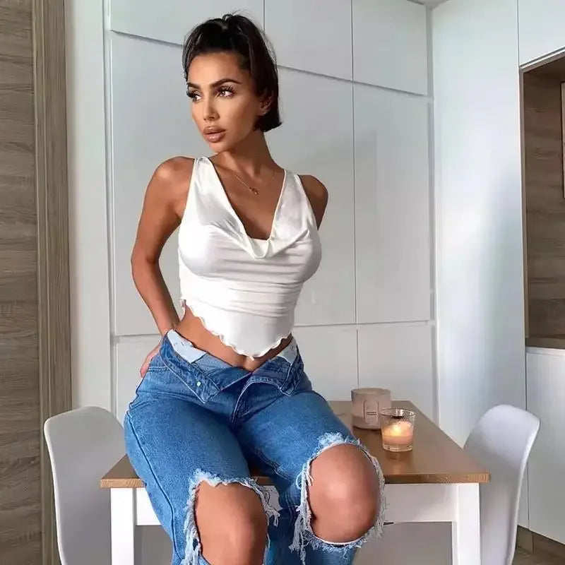 Women Ruffles Ruched Tops | Fashionsarah.com