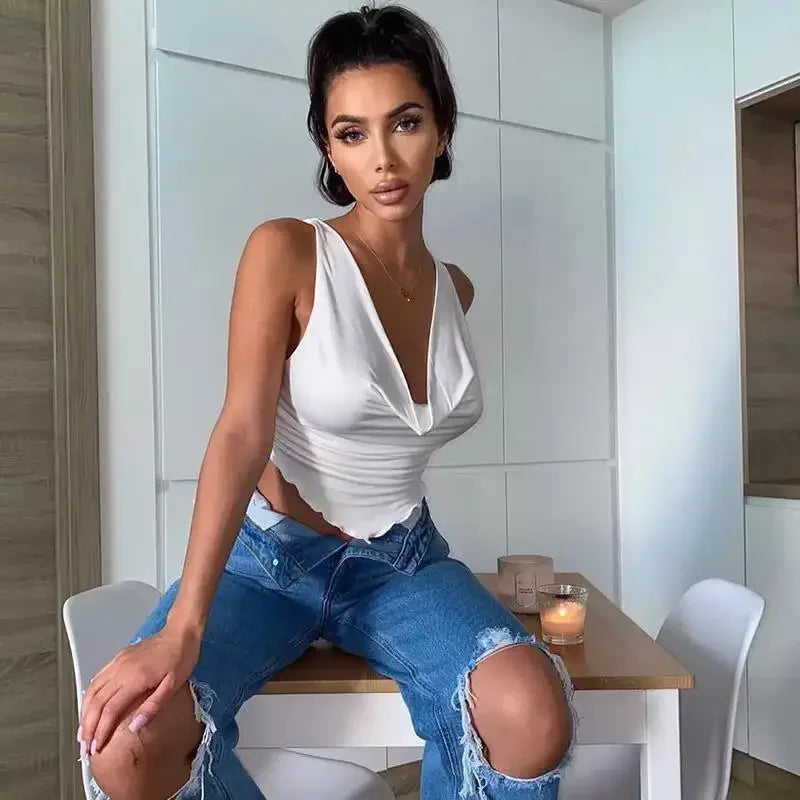 Women Ruffles Ruched Tops | Fashionsarah.com