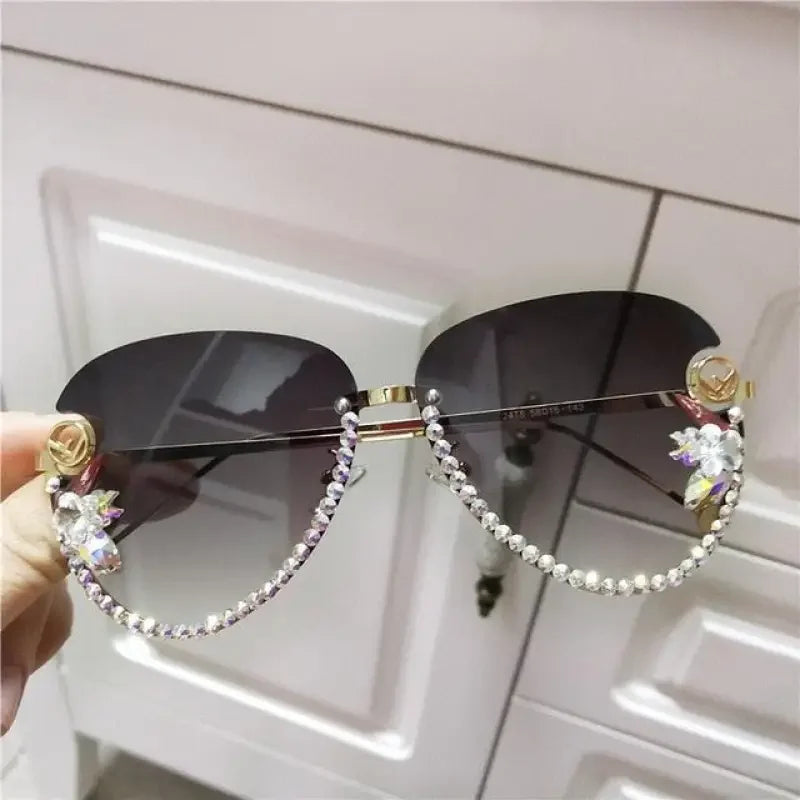 Rimiless crsytal  sunglasses | Fashionsarah.com