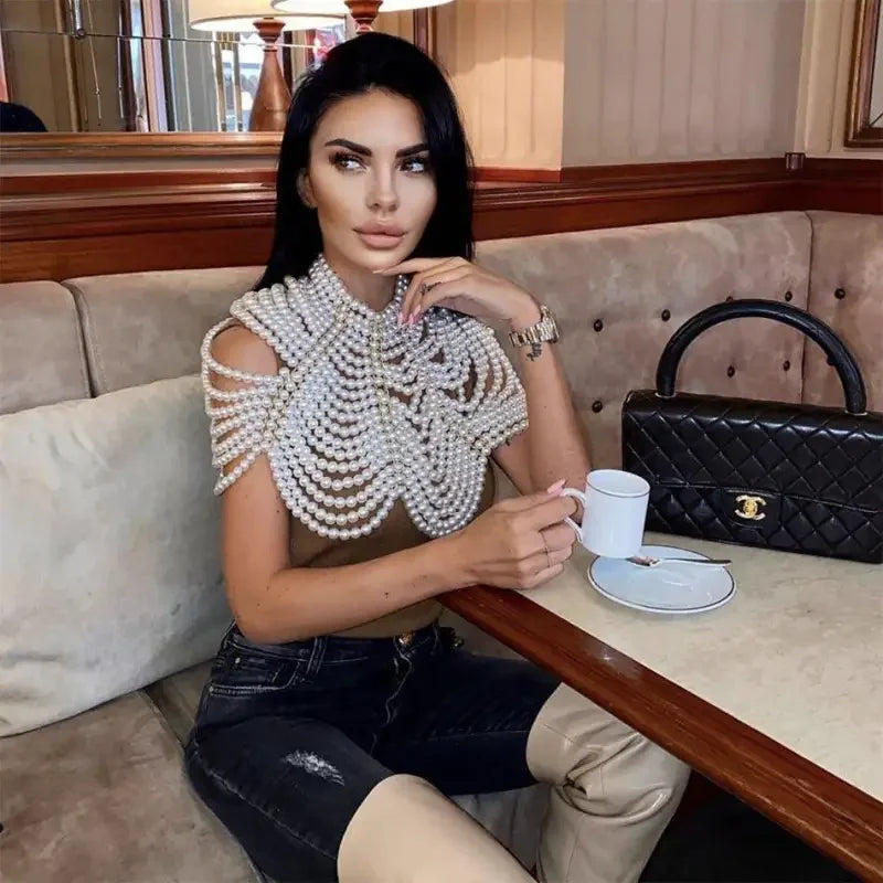 Women Pearl Shawl Top | Fashionsarah.com