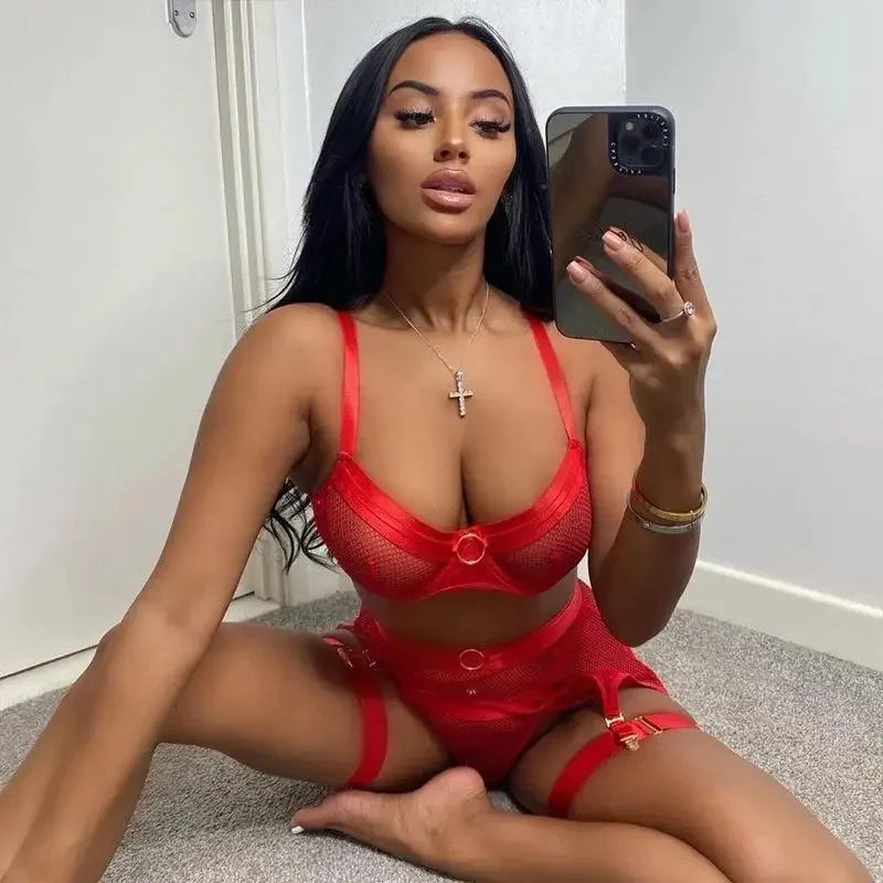 Lingerie Set with Garter Belt | Fashionsarah.com