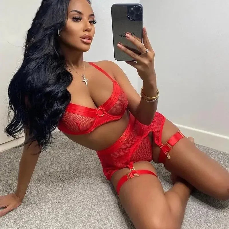 Lingerie Set with Garter Belt | Fashionsarah.com