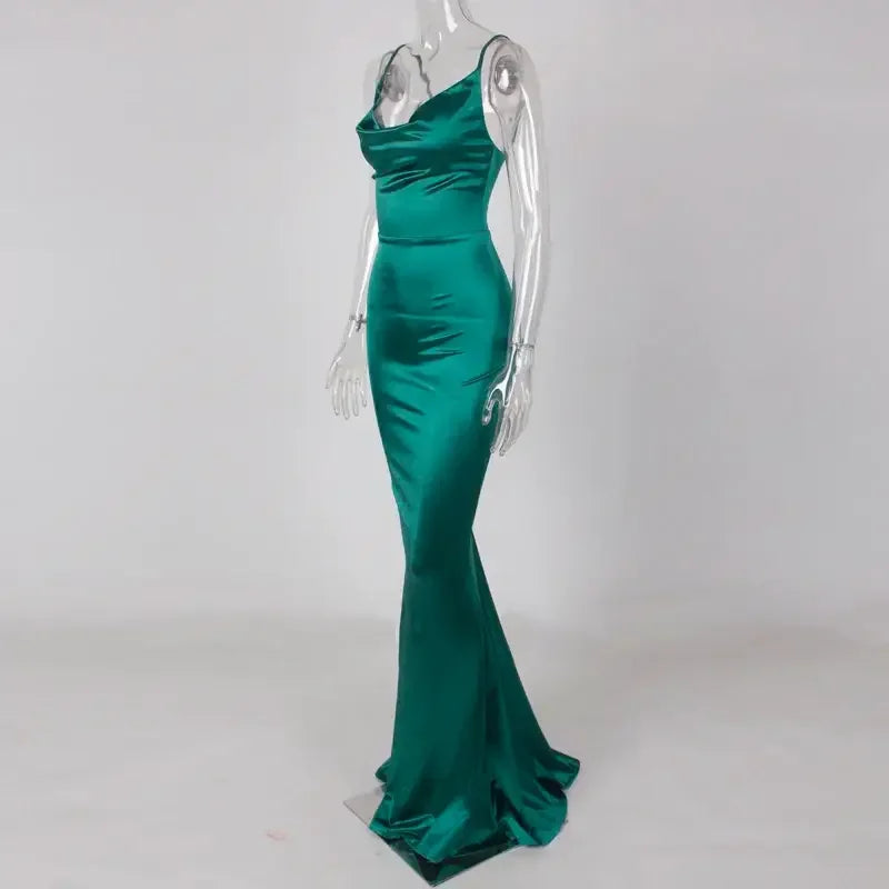 Strappy Gown Satin Dress | Fashionsarah.com