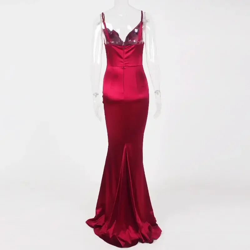 Strappy Gown Satin Dress | Fashionsarah.com