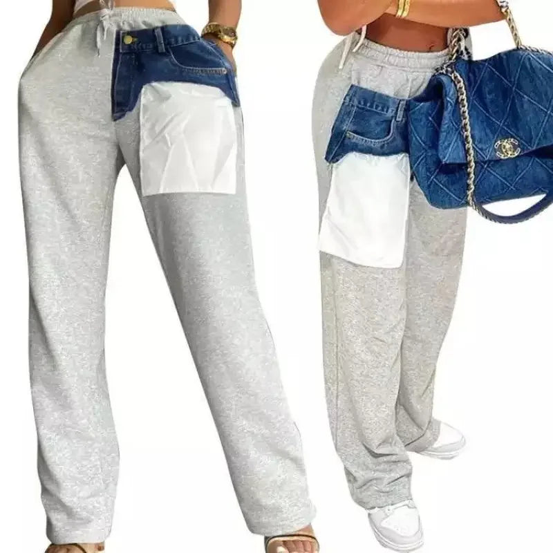 Women Sport Pants with Denim Pocket | Fashionsarah.com