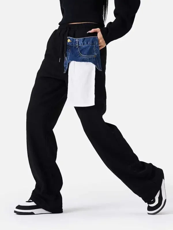 Women Sport Pants with Denim Pocket | Fashionsarah.com
