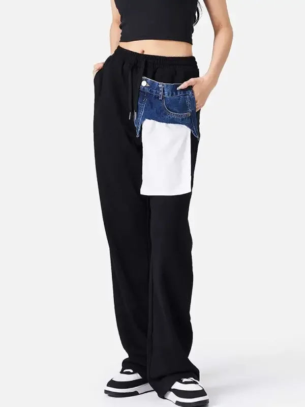 Women Sport Pants with Denim Pocket | Fashionsarah.com