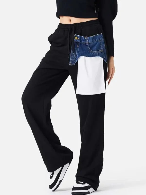 Women Sport Pants with Denim Pocket | Fashionsarah.com