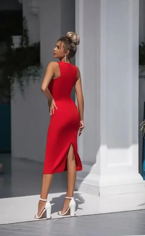 Pencil Midi Sleeveless Dress | Fashionsarah.com