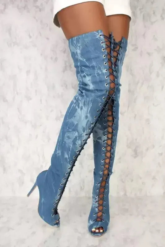 Lace Up Over The Knee Boots | Fashionsarah.com