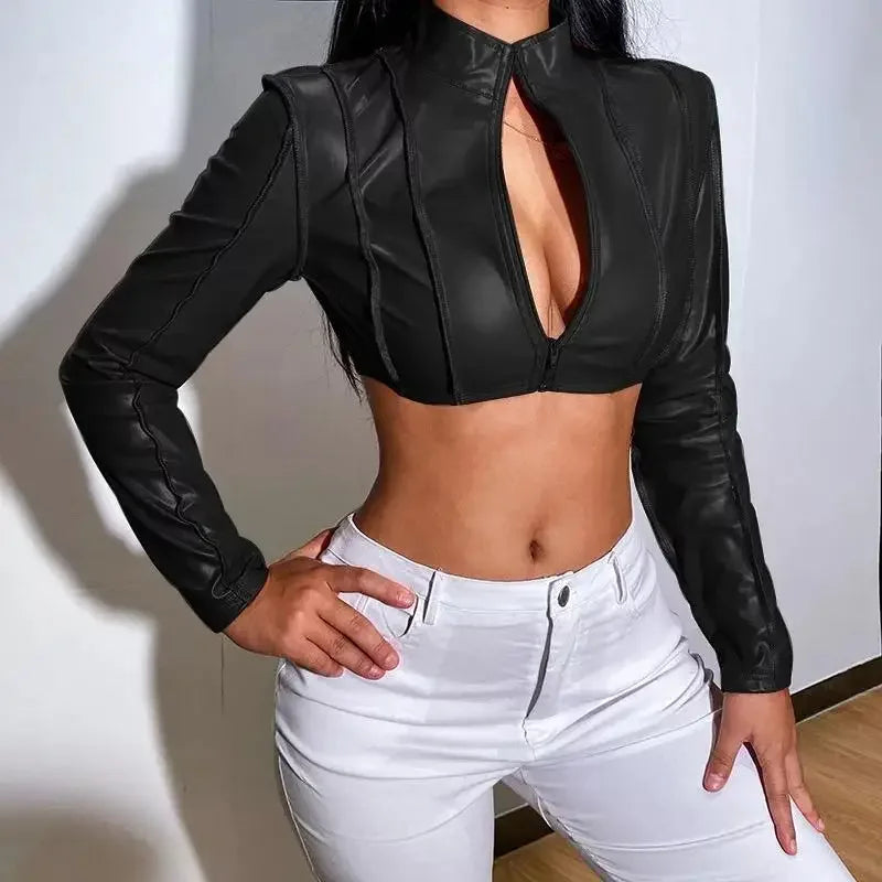 Streetstyle Short Leather Jacket | Fashionsarah.com