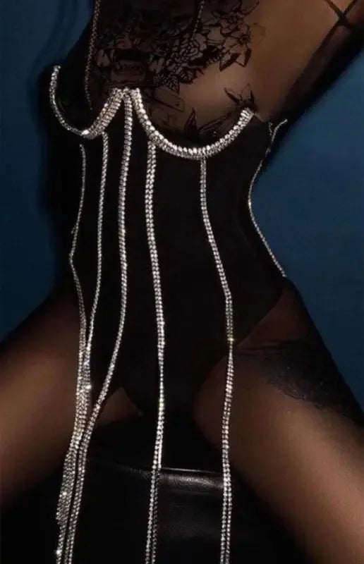 Women Luxury Corset Top with Rhinestone | Fashionsarah.com