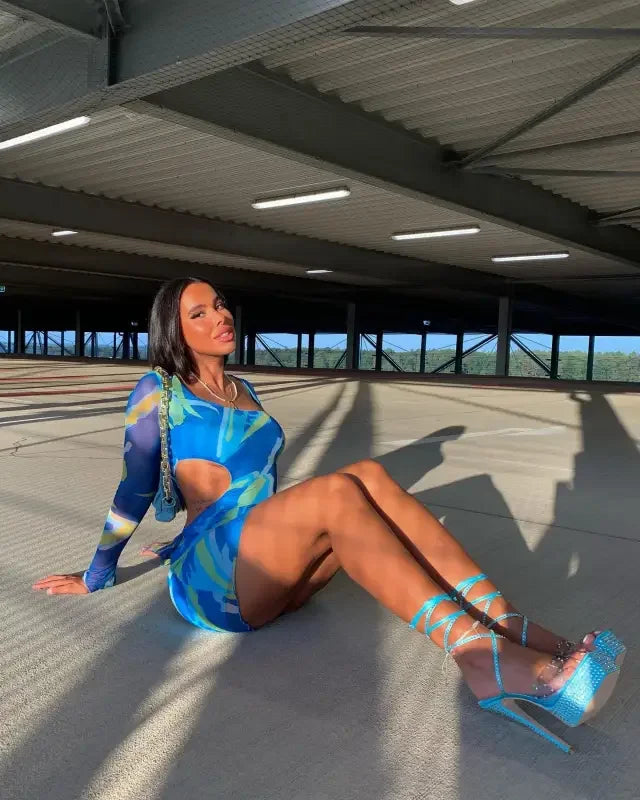 Rhinestone Strap Cross High Heel | Fashionsarah.com