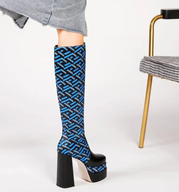 Geometric Long Boots | Fashionsarah.com
