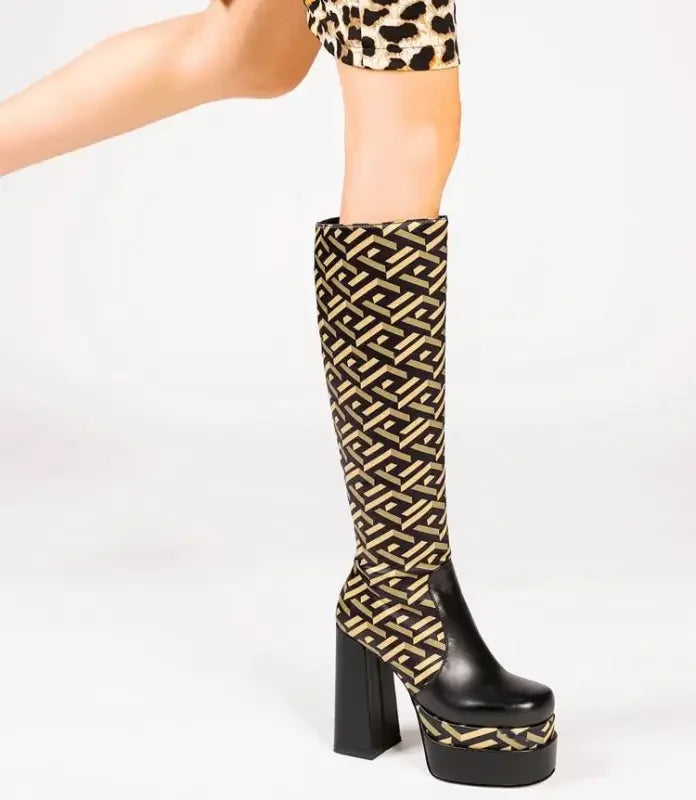 Geometric Long Boots | Fashionsarah.com