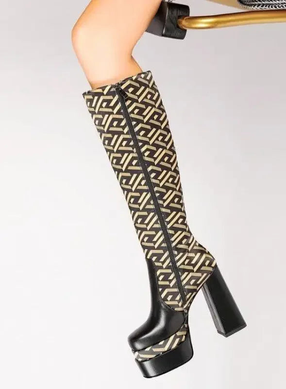 Geometric Long Boots | Fashionsarah.com