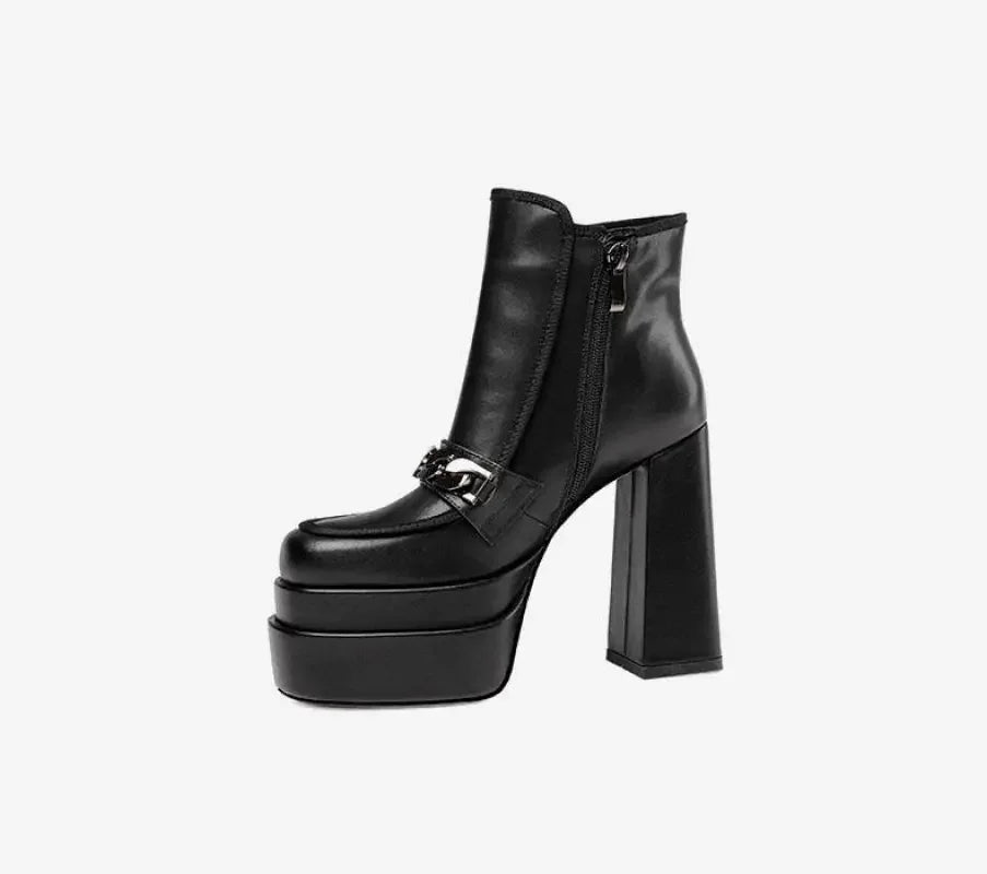 Thick Platform Leather Boots | Fashionsarah.com