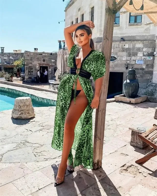 Loose Leopard Beach Dress