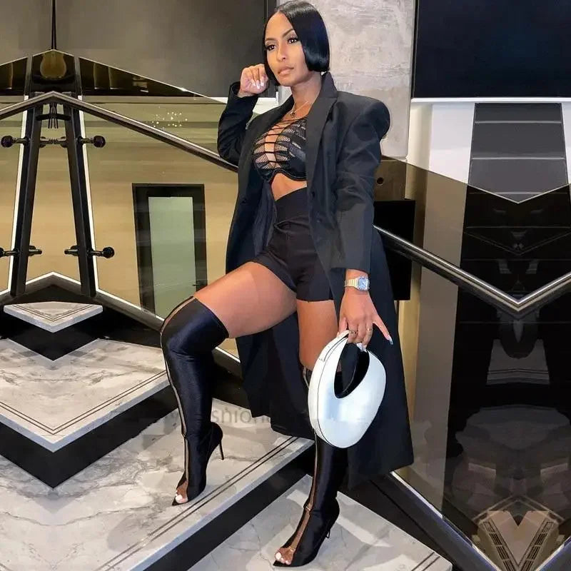 Stretch Over The Knee Peep Toe | Fashionsarah.com