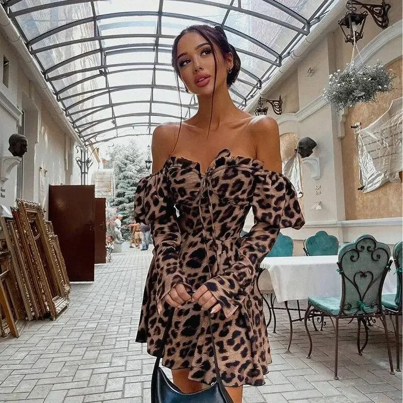Leopard Ruffle Dress | Fashionsarah.com