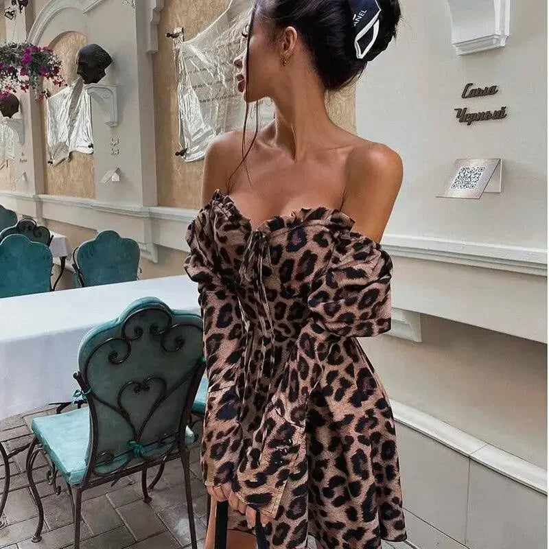 Leopard Ruffle Dress | Fashionsarah.com