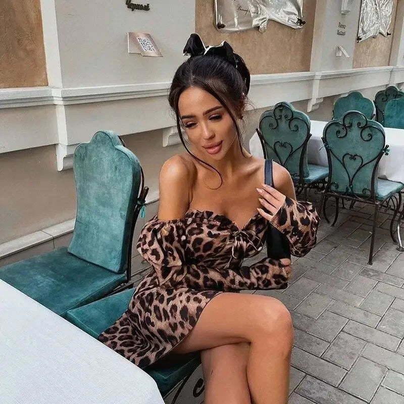 Leopard Ruffle Dress | Fashionsarah.com