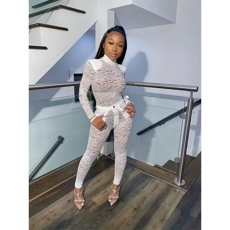 Lace Bodysuit with Pants | Fashionsarah.com