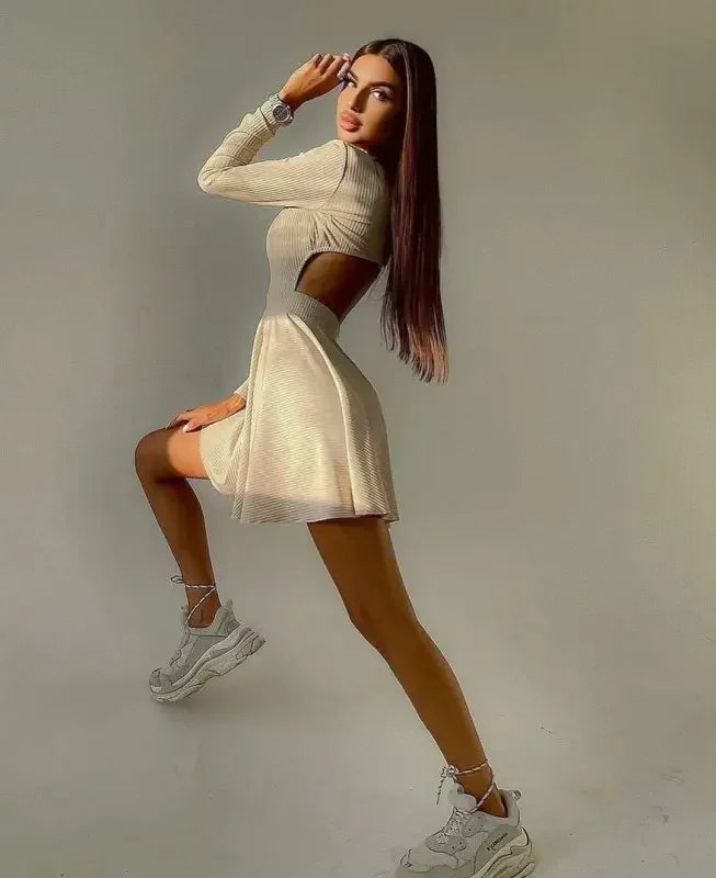 Knitted Pleated Dress | Fashionsarah.com