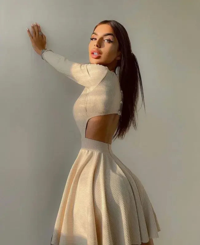 Knitted Pleated Dress | Fashionsarah.com