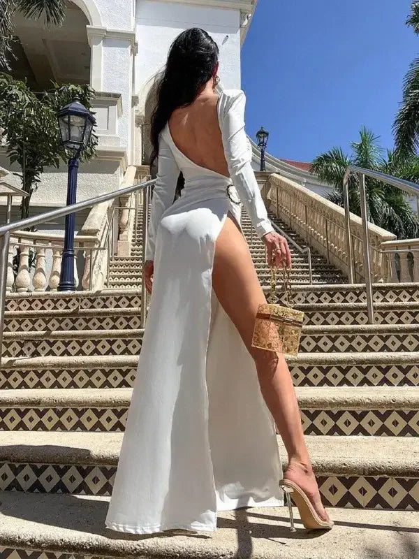 Side Slit Backless Dress | Fashionsarah.com