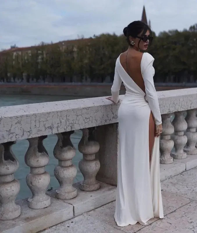 Side Slit Backless Dress | Fashionsarah.com
