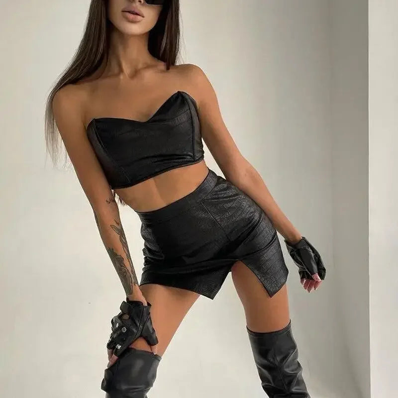 Leather Streetwear Set | Fashionsarah.com