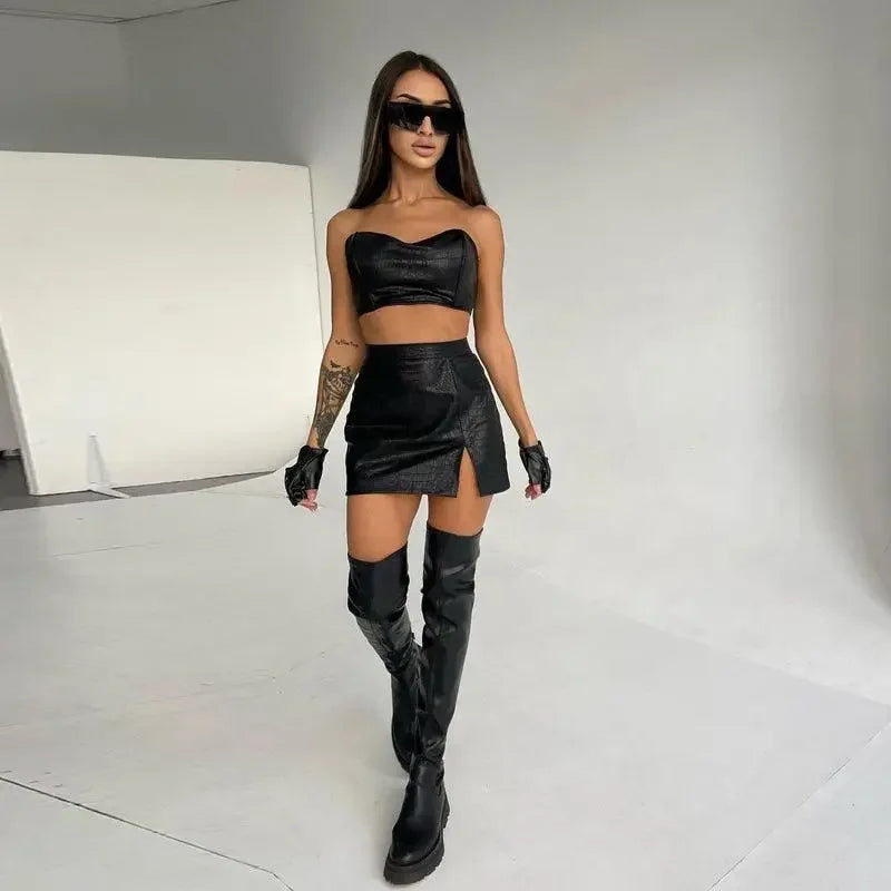 Leather Streetwear Set | Fashionsarah.com