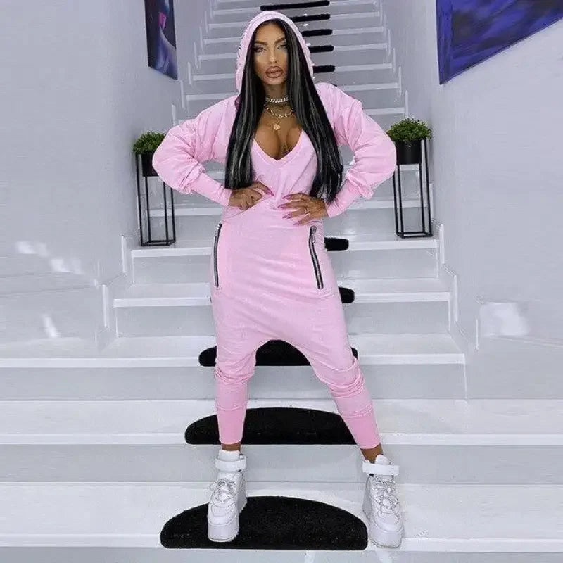 Hooded Athletic Jumpsuit | Fashionsarah.com