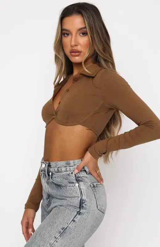 Women V-Neck Crop Tops | Fashionsarah.com