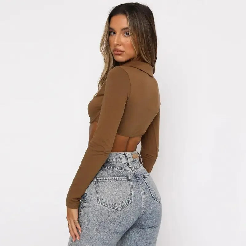 Women V-Neck Crop Tops | Fashionsarah.com