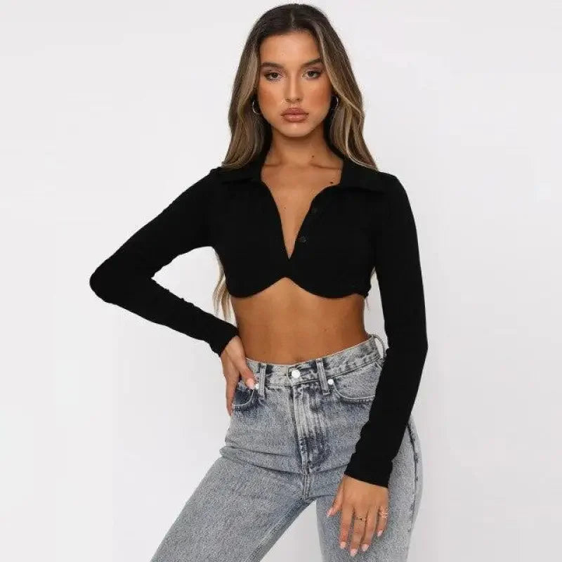 Women V-Neck Crop Tops | Fashionsarah.com