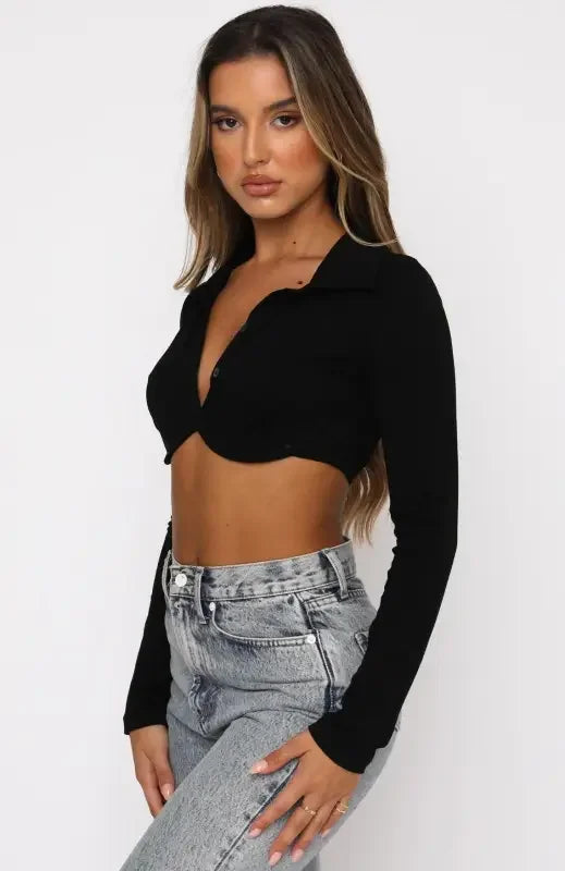 Women V-Neck Crop Tops | Fashionsarah.com