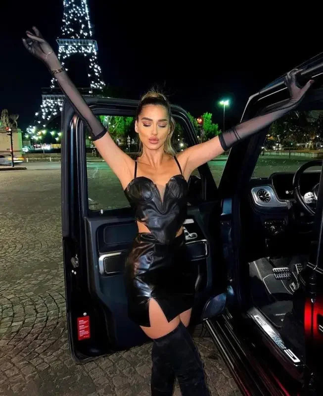 Women Leather Tank Top | Fashionsarah.com