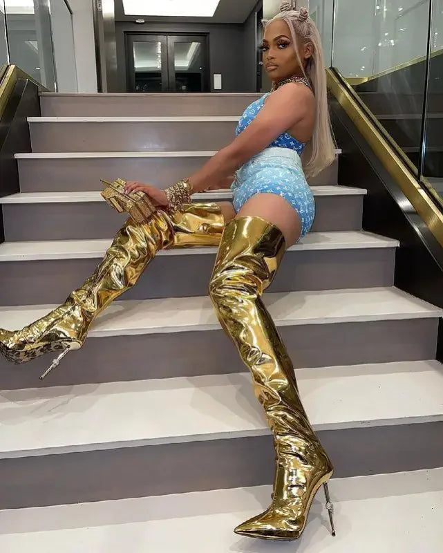 Golden Bling Fashion Boots | Fashionsarah.com