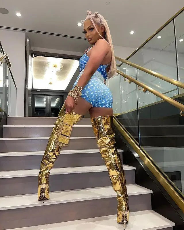 Golden Bling Fashion Boots | Fashionsarah.com