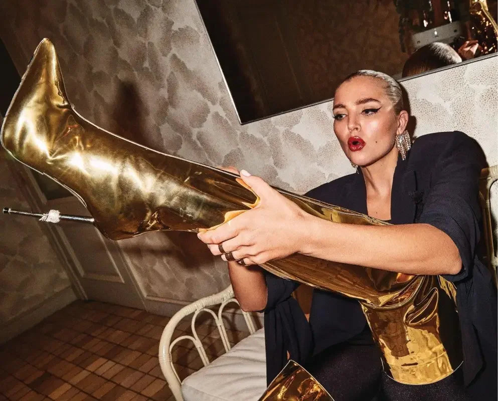 Golden Bling Fashion Boots | Fashionsarah.com